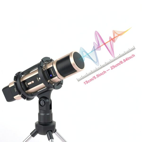 ZealSound Gold Condenser Mic Portable Metal-5
