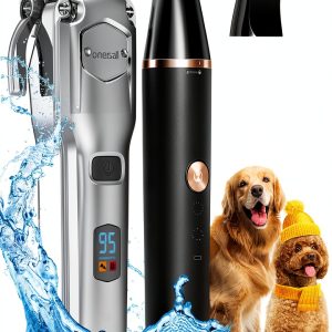 Oneisall Dog Grooming Clippers Low Noise Waterproof Wireless-0