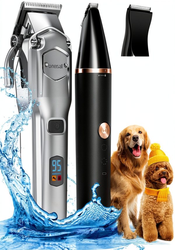 Oneisall Dog Grooming Clippers Low Noise Waterproof Wireless-0