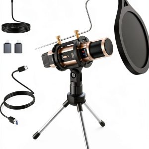 ZealSound Gold Condenser Mic Portable Metal-0