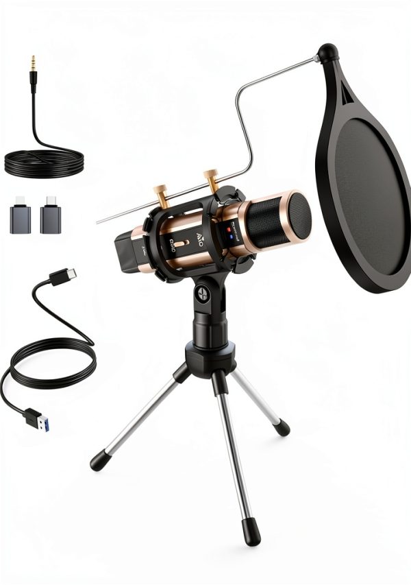 ZealSound Gold Condenser Mic Portable Metal-0