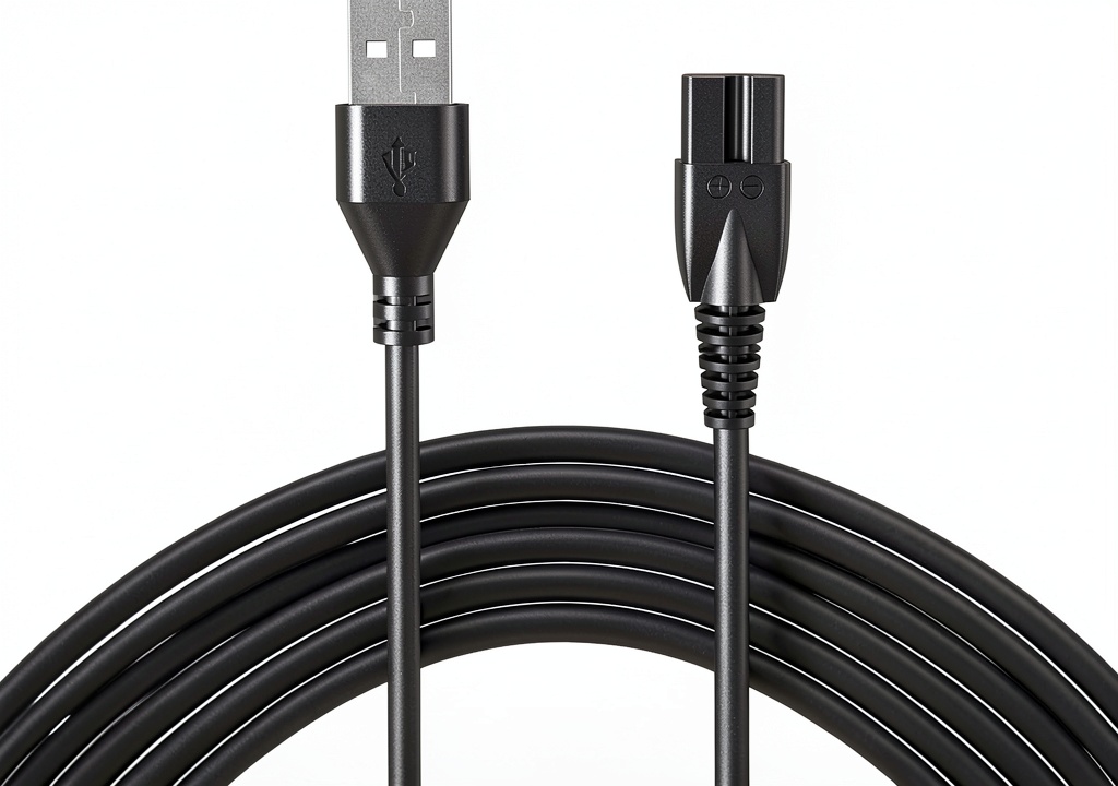 Pinkind universal USB charger connected to a trimmer on a table
