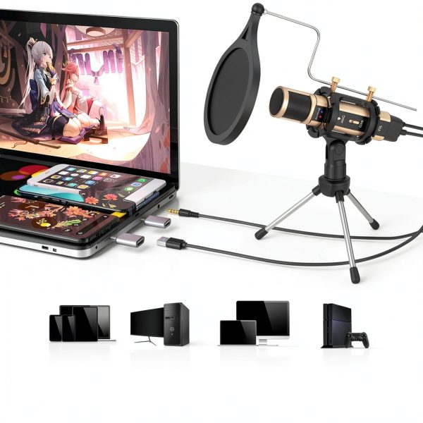 ZealSound Gold Condenser Mic Portable Metal-1