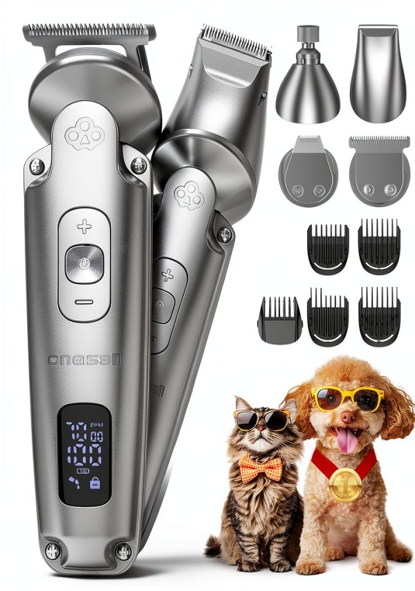 Oneisall Dog Grooming Clippers Low Noise Ceramic Blades-0