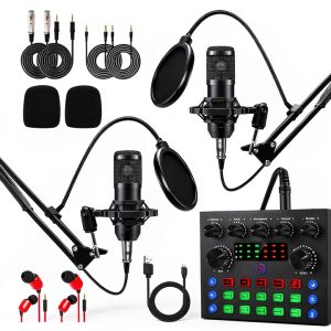 ALPOWL Condenser Microphone Black Metal Handheld-0