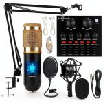 CofeLife BM-800 Condenser Microphone Gold Stand-0