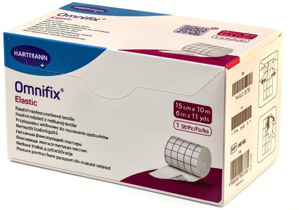 Omnifix Elastic White Dressing Retention Tape with Liner NonSterile 6 Inch X 11 Yard 24 per Case 900604-1