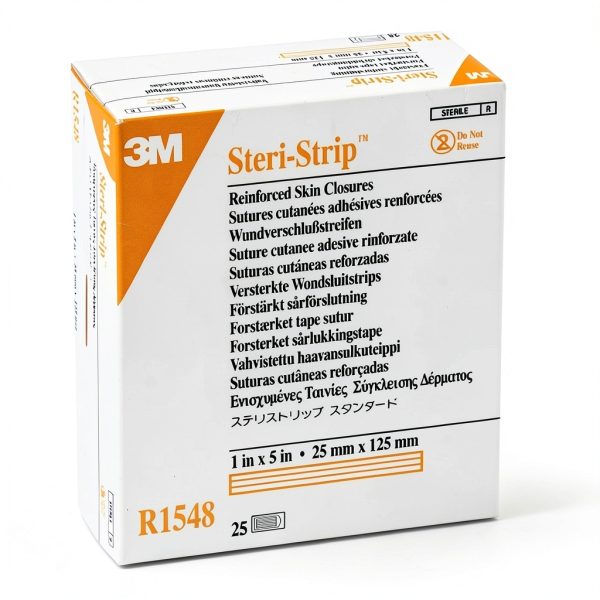 3M Steri-Strip Adhesive Skin Closures, 1" x 5", 25 Packs of 4 Strips-0