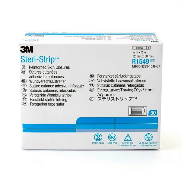 Steri-Strip Closure Reinforced Skin Strip .5 x 2" 3M Adhesive 50 Ct-0